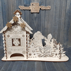 New Years Tea House For Laser Cut Free Vector File