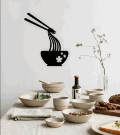 Noodle Food Wall Decor Free DXF File