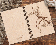 Notebook Cover With Spiderman Engraving For Laser Cut Free Vector File