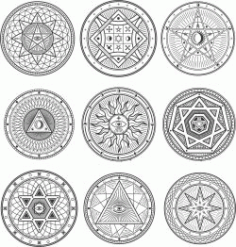 Occult Esoteric Symbols Free DXF File