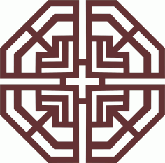 Octagonal Divider Seamless Jali Design For Laser Cutting Free DXF File