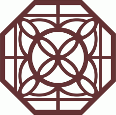 Octagonal Divider Seamless Jali Pattern Design For Laser Cutting Free DXF File