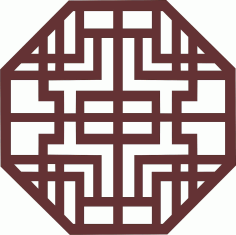 Octagonal Divider Seamless Jali Style For Laser Cutting Free DXF File