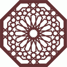 Octagonal Living Room Seamless Jali For Laser Cutting Free DXF File