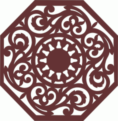 Octagonal Living Room Seamless Jali Panel For Laser Cut Free Vector File