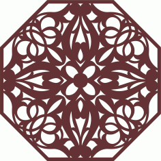 Octagonal Living Room Seamless Jali Patterns Cnc Laser Cutting Free DXF File