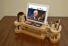 Organizer For Ladies Makeup Kit Ipad Stand Pen Holder Template For Laser Cut Free Vector File