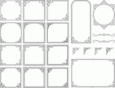 Ornament Frame Set Free For Laser Cut Free Vector File