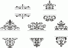 Ornament Frames Set For Laser Cut Free Vector File