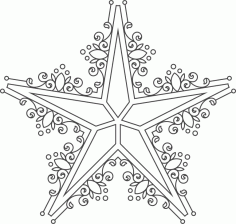 Ornament Star For Laser Cutting Free Vector File, Free Vectors File