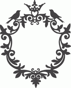 Ornamental Birds Frame Free DXF File, Free Vectors File