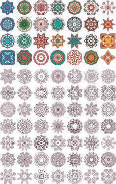 Ornaments Beautiful Card With Mandala Free Vector File