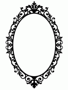 Ornate Oval Frame Wall Sticker Wall Decals Free DXF File
