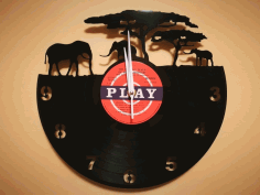 Orologio Vinile Africa Clock Free DXF File