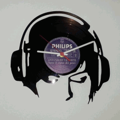 Orologio Vinile Cuffie Free DXF File