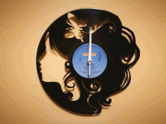 Orologio Vinile Donna Free DXF File