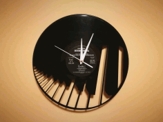 Orologio Vinile Pianoforte Free DXF File
