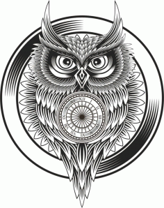 Owl Clock Ornament Free Vector File, Free Vectors File
