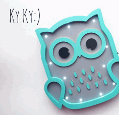 Owl Led Night Light Template Free Vector File, Free Vectors File