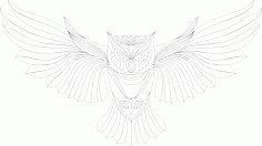 Owl Ornament For Laser Cut Free Vector File