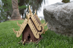 Pagoda House Template For Laser Cut Free Vector File