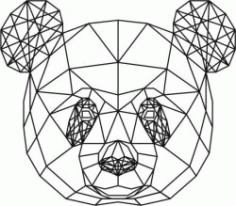 Panda Head 3d Murals For Laser Cut Plasma Decal Free DXF File