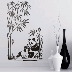 Pandas Wall Decor Wall Art For Laser Cutting Free Vector File