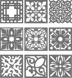 Panel Grill Room Dividers Collection For Laser Cutting Free DXF File