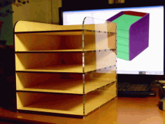 Parametric Desktop Filing Rack Free DXF File