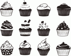 Pastries Format For Laser Cutting Free Vector File