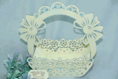 Pattern Handle Basket For Laser Cut Free Vector File