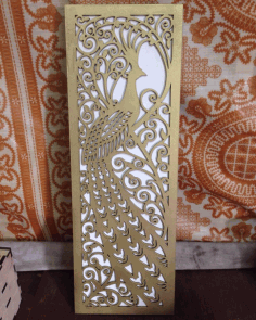 Peacock Panel Decor For Laser Cut Free Vector File