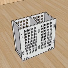 Pen Holder Laser Cut Custom Desk Organizer Gift Box Free DXF File