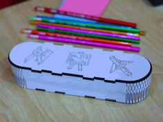 Pen Holder Template Pencil Case Geometry Box 3mm Laser Cut Free DXF File