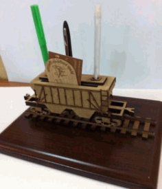 Pen Holder Wagon For Laser Cut Free Vector File