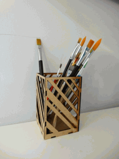 Pencil And Brush Holder Laser Cut Free DXF File