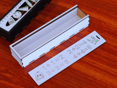 Pencil Box Template Wooden Pen Organizer Geometry Box 3mm Laser Cut Free DXF File