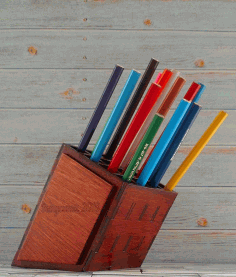 Pencil Holder Organizer For Laser Cut Free Vector File, Free Vectors File