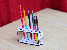Pencil Holder Template 10 Pencils Stand 3mm Laser Cut Free Vector File