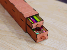 Pencil Holder Template Wooden Pen Case 3mm Laser Cut Free Vector File