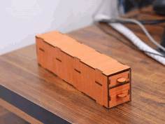 Pencil Holder Template Wooden Pen Case 3mm Laser Cut Free DXF File