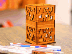 Pencil Holder Wooden Pen Organizer Pencil Box 3mm Laser Cut Free DXF File