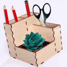 Pencil Organizer Pen Holder Office Desk Organizer Laser Cut Free Vector File