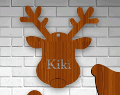 Personalised Reindeer Christmas Decoration Laser Cut Free Vector File, Free Vectors File