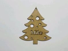 Personalized Christmas Tree Ornament Laser Cut Free Vector File