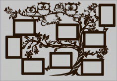 Photo Frame Owl For Laser Cut Free Vector File