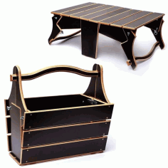 Picnic Table Basket Layout For Laser Cut Free Vector File, Free Vectors File