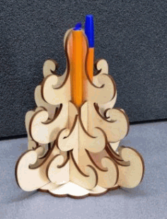 Pine Pen Holder For Laser Cut Cnc Free Vector File