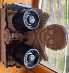 Pirate Napkin Holder With Salt And Pepper Shakers For Laser Cut Free Vector File