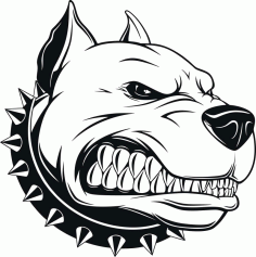 Pitbull Head For Laser Cut Free Vector File